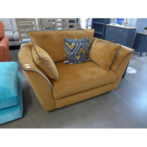 1304 - A copper loveseat with grey trim