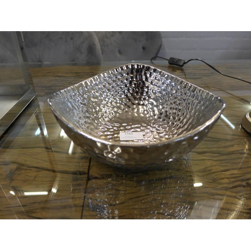 1344 - A silver finish dimple effect bowl (1661807)   #