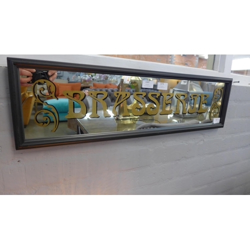 1347 - A 'Brasserie' mirror, 20cm x 74cm (TJN032311)   #