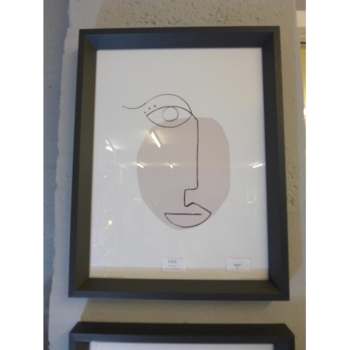 1353 - A Louise Nisbet framed print, Line II, (PPR4490017)   #