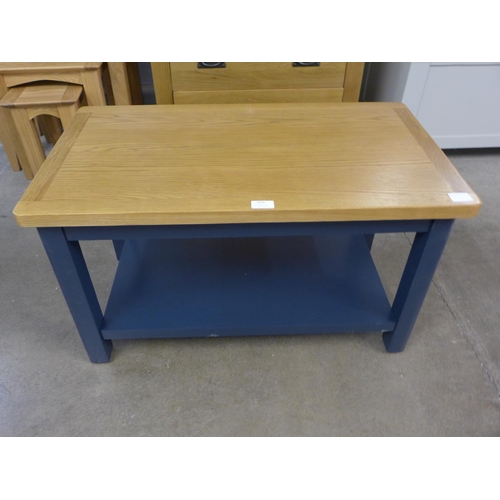 1478 - A Rutland blue painted oak large coffee table (RA-LCT-B) * this lot is subject to VAT Marked.