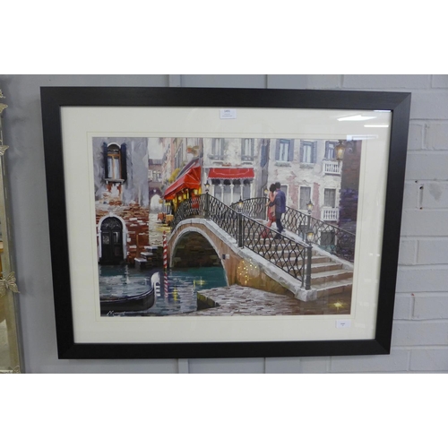 1491 - A Richard Macneil framed print, Venice Bridge, 60x 80 (PPFPPR51061G44)   #