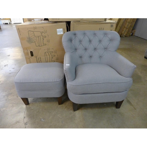 1554 - A fabric chair with ottoman, RRP £333.33 + vat (4053-32 ) * This lot is subject to vat