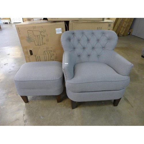 1559 - A fabric chair with ottoman, RRP £333.33 + vat (4053-40 ) * This lot is subject to vat