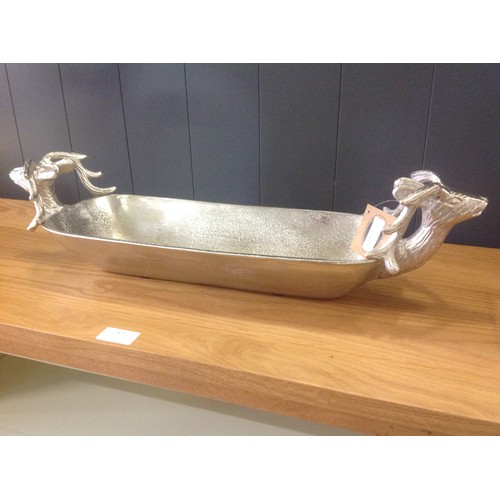 1499 - A silver deer display tray, 57cm x 17cm (2152522)   #