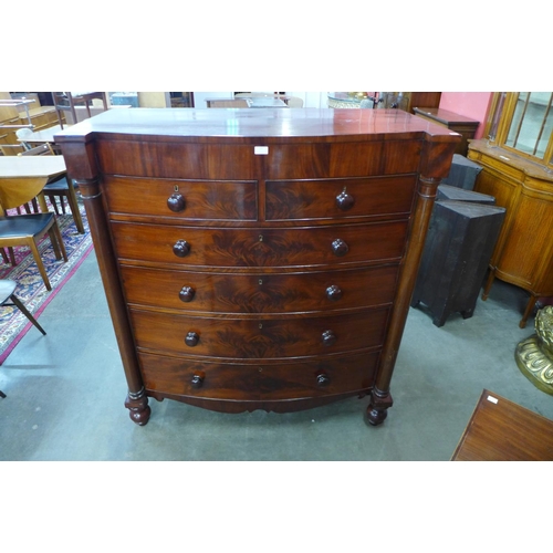 102 - A Victorian mahogany bow front chest of drawers