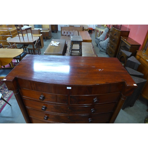 102 - A Victorian mahogany bow front chest of drawers