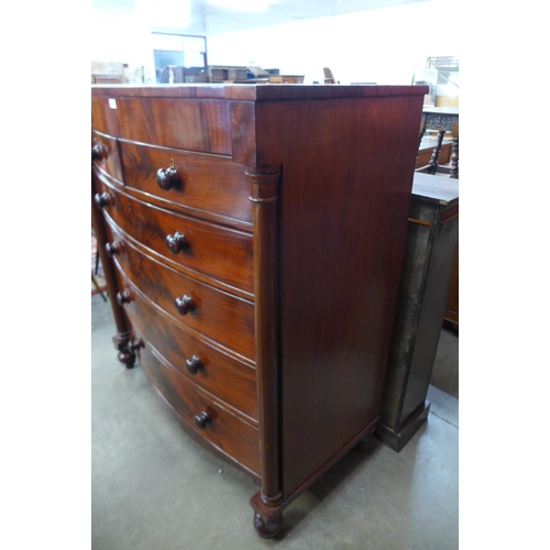 102 - A Victorian mahogany bow front chest of drawers