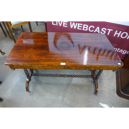 103 - A Victorian rosewood barleytwist stretcher table