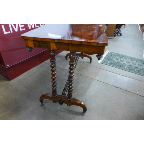 103 - A Victorian rosewood barleytwist stretcher table