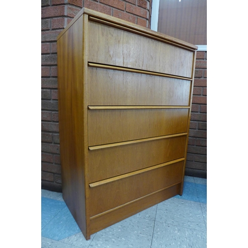 126 - A teak chest of drawers