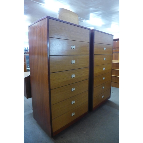 179 - A pair of teak chests of drawers