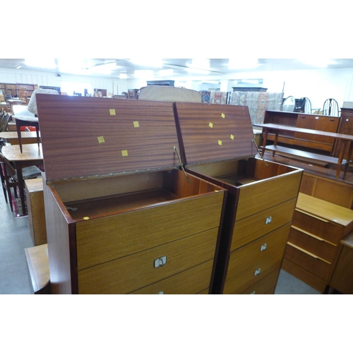 179 - A pair of teak chests of drawers