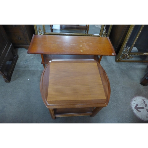 181 - A teak ottoman and two teak coffee tables