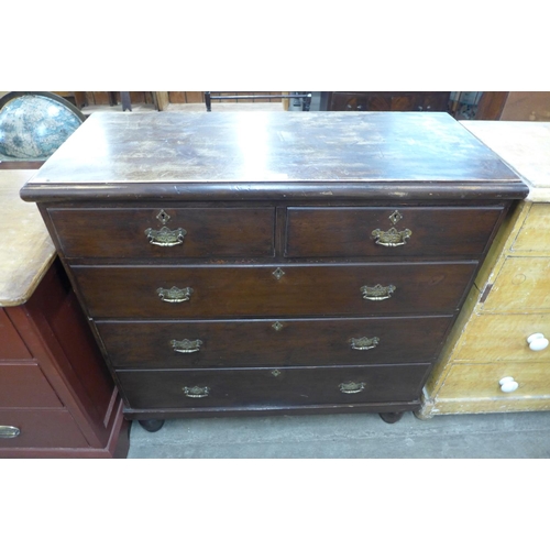 222 - A Victorian stained pine chest of drawers