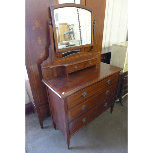 252 - An Edward VII inlaid mahogany two piece bedroom suite