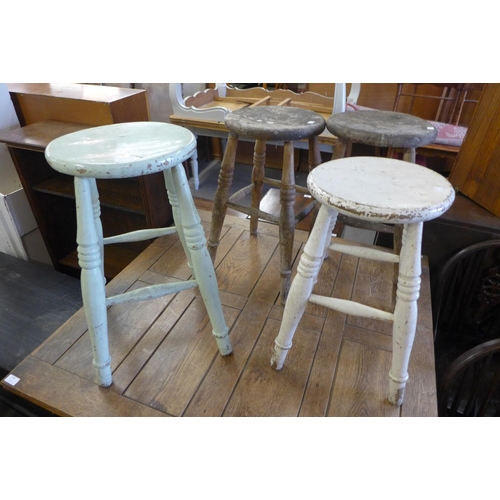 298 - Four Victorian kitchen stools