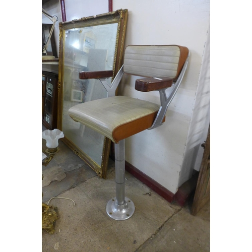 368 - A chrome and vinyl barbers chair