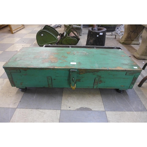 380 - A painted ammunition box