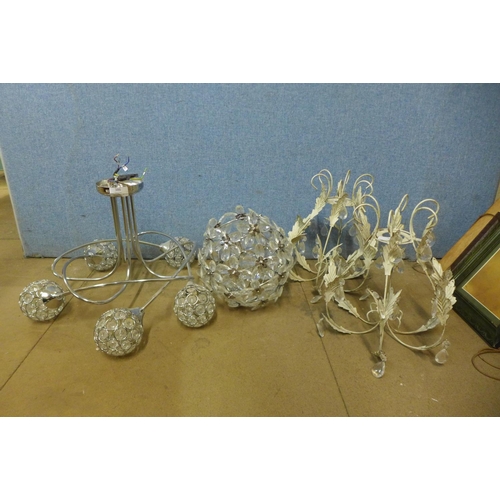 386 - Four assorted ceiling lights