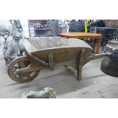 396 - A pine wheelbarrow