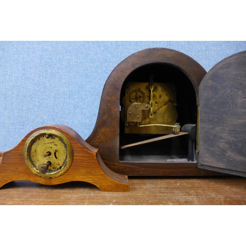 426 - Two oak mantel clocks