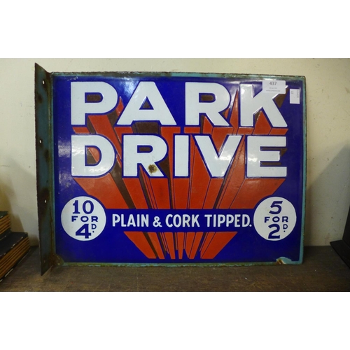 437 - A double sided Park Drive enamel sign