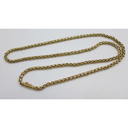 1012 - A long 9ct gold chain, 88.2g, 78cm