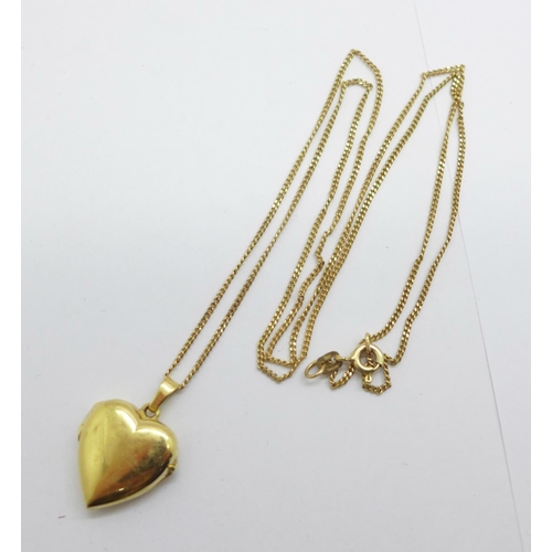 1037 - A 9ct gold locket and chain, 4.1g