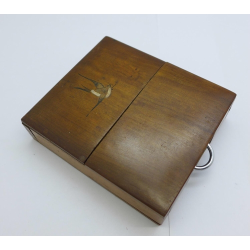 1094 - A H. Samuel chrome pocket watch and wooden stand