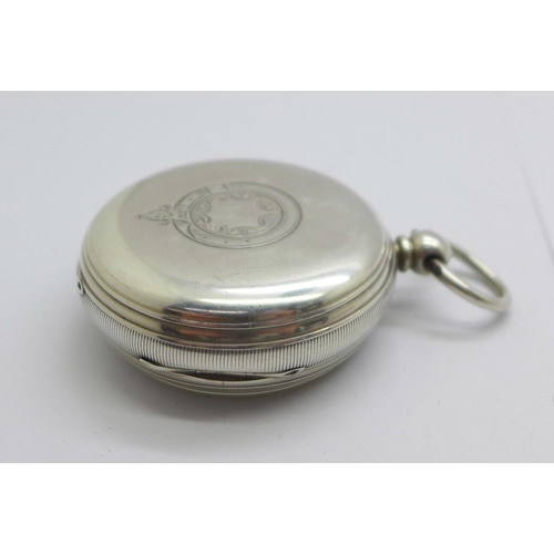 1098 - A silver cased pocket watch, S. Lichtenstein, Manchester, the case hallmarked Chester 1889, with key