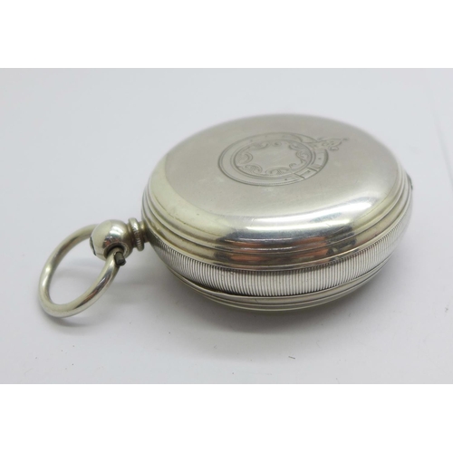 1098 - A silver cased pocket watch, S. Lichtenstein, Manchester, the case hallmarked Chester 1889, with key