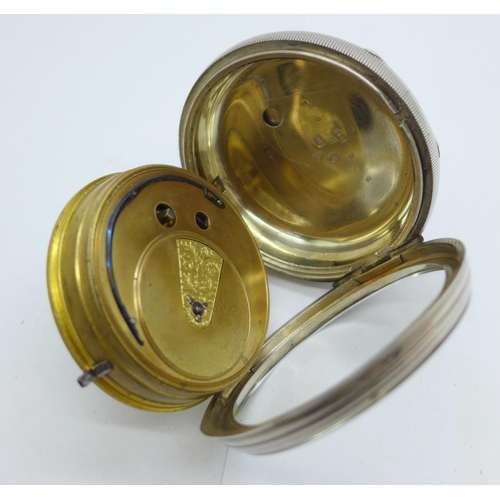 1098 - A silver cased pocket watch, S. Lichtenstein, Manchester, the case hallmarked Chester 1889, with key