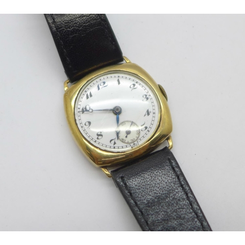 1106 - A 9ct gold Audax wristwatch, the case hallmarked Chester 1929, weight of case back 2.5g, 28mm case