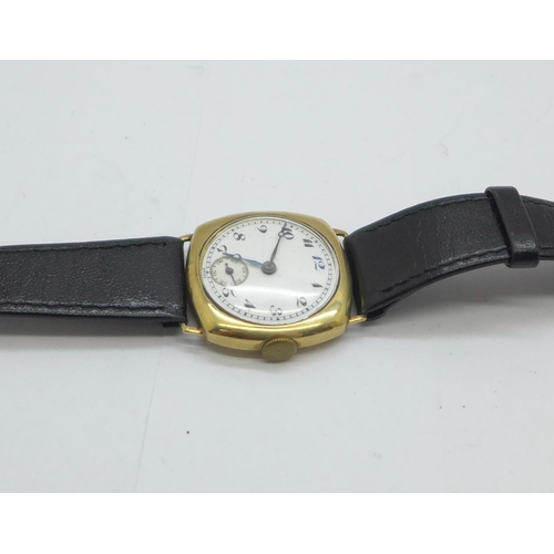 1106 - A 9ct gold Audax wristwatch, the case hallmarked Chester 1929, weight of case back 2.5g, 28mm case