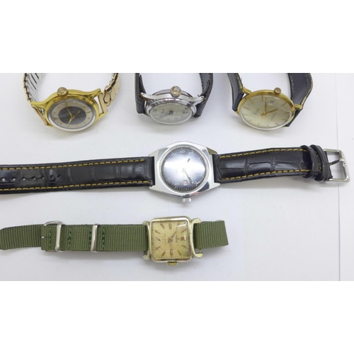 1112 - Five vintage wristwatches including Newmark and Ancre