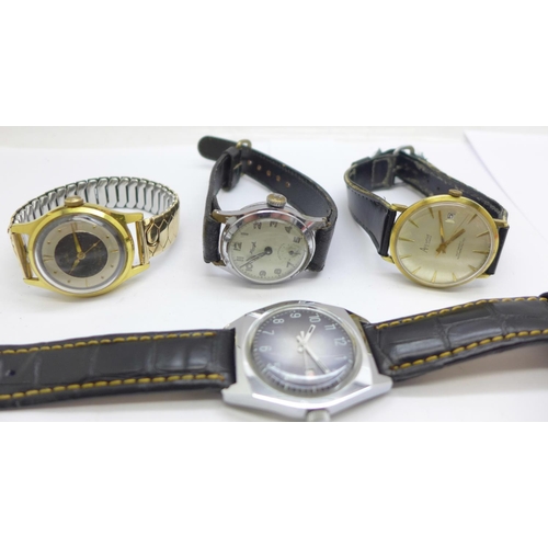 1112 - Five vintage wristwatches including Newmark and Ancre