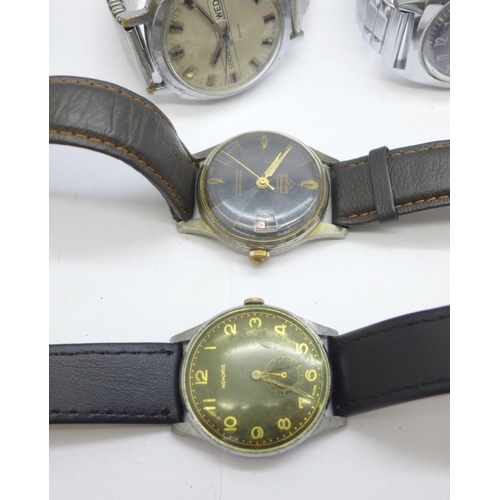 1113 - Five vintage wristwatches including Buler and Novoris