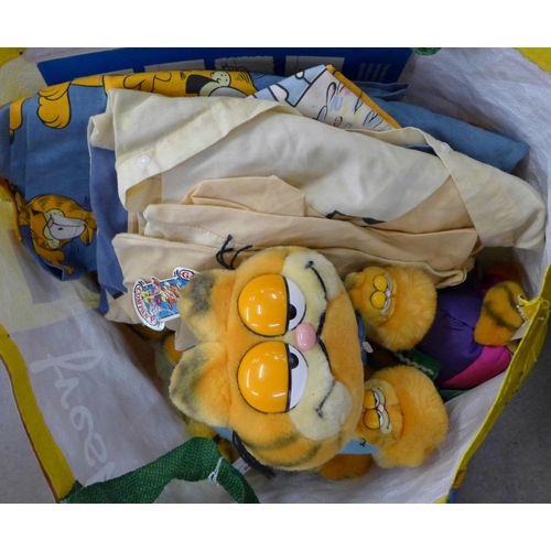 1209 - Garfield; nine original toys, curtains and books, etc. **PLEASE NOTE THIS LOT IS NOT ELIGIBLE FOR PO... 