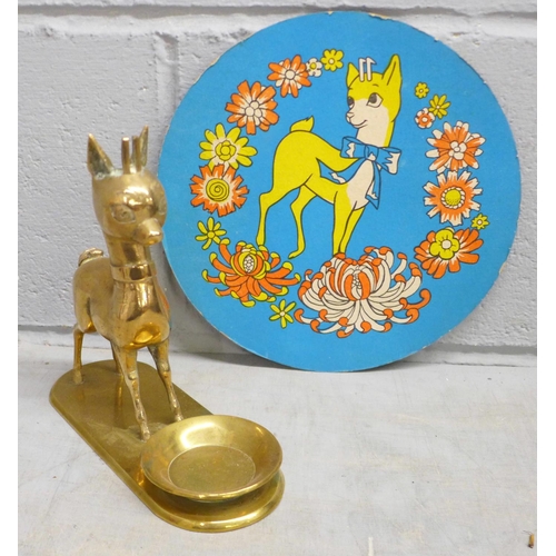 1218 - A collection of Babycham items, ceramic figure, glasses, placemats and other items **PLEASE NOTE THI... 