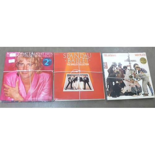 1225 - LP records including Rod Stewart, Spandau Ballet and The Jacksons