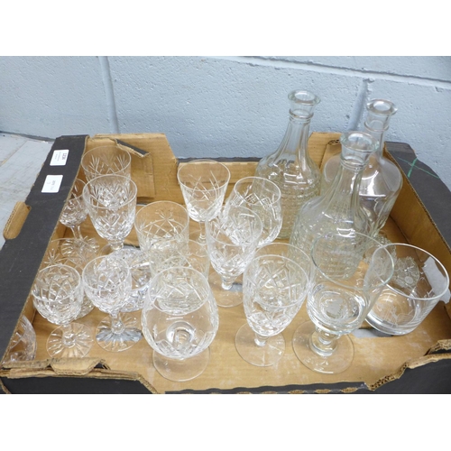 1234 - A collection of cut glass ware including three decanters **PLEASE NOTE THIS LOT IS NOT ELIGIBLE FOR ... 