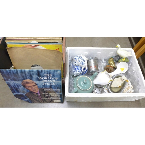 1267 - A box of assorted items and a collection of records **PLEASE NOTE THIS LOT IS NOT ELIGIBLE FOR POSTI... 