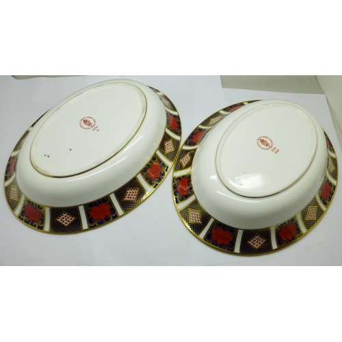 626 - Two Royal Crown Derby 1128 pattern dishes, 26cm