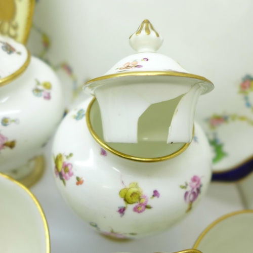 645 - A collection of Crown Derby, plates, cups and saucers, cream and sugar x2, some a/f (24)