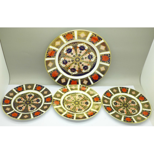 684 - Four Royal Crown Derby 1128 pattern plates, all seconds