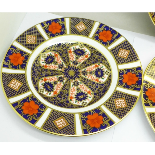 684 - Four Royal Crown Derby 1128 pattern plates, all seconds