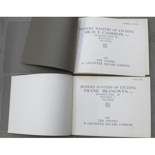 687 - Two books, The Studio Modern Masters of Etching, Sir D.Y. Cameron, R.A. and Frank Brangwyn