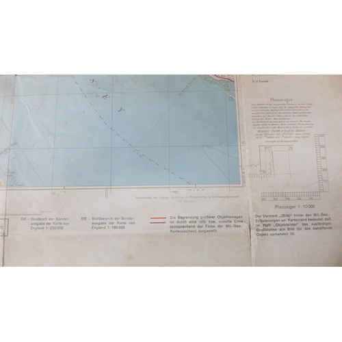 690 - A German WWII original bombing map of Birkenhead and Liverpool