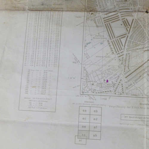 690 - A German WWII original bombing map of Birkenhead and Liverpool